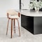 Armen Living Daxton 26" Cream Faux Leather and Walnut Wood Bar Stool LCDXBAWACR26 - alternate 6